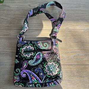 Vera Bradley Black and Multicolor Paisley Shoulder Bag